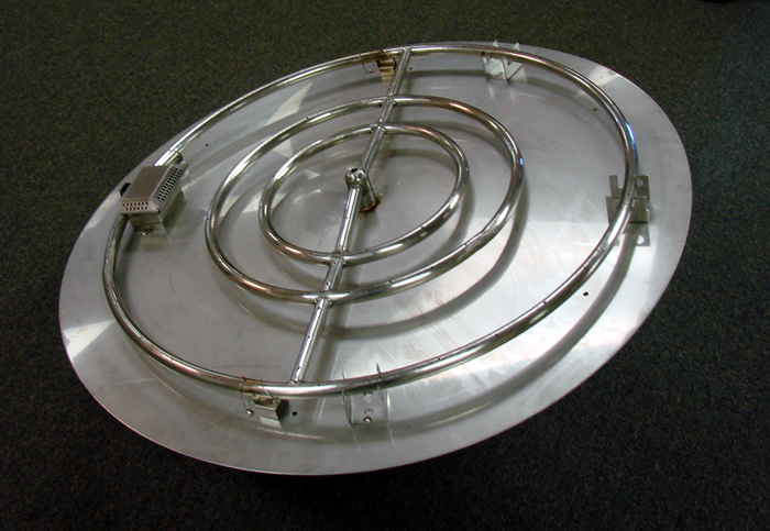 36" Flat Round SS 300k BTU Fully Assembled Fire Pit
